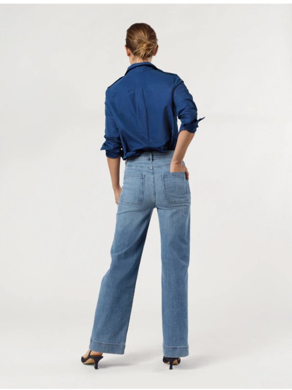 Ann Mashburn Coco Patch Pocket Jean 7-Year Indigo Stretch Denim - Picture 9 of 10